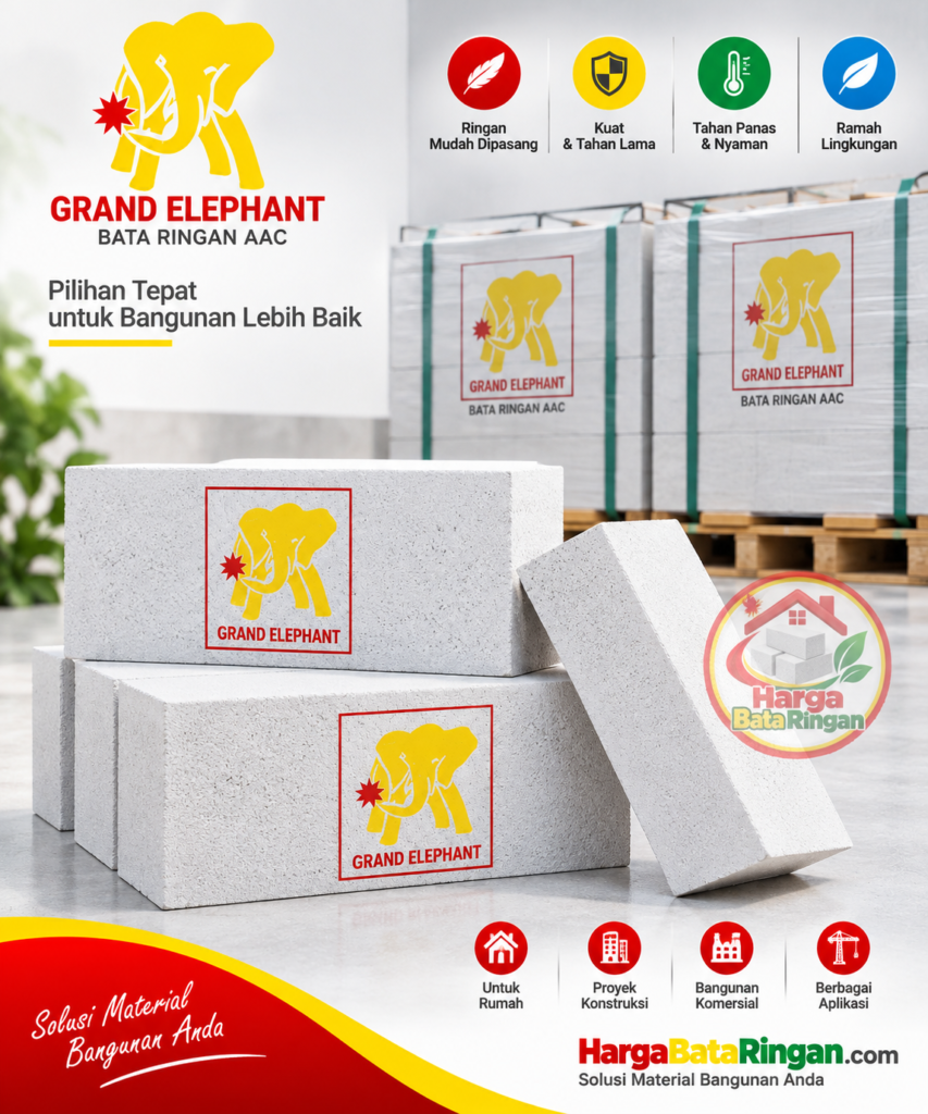 Foto produk Bata Ringan Grand Elephant AAC untuk kebutuhan dinding bangunan